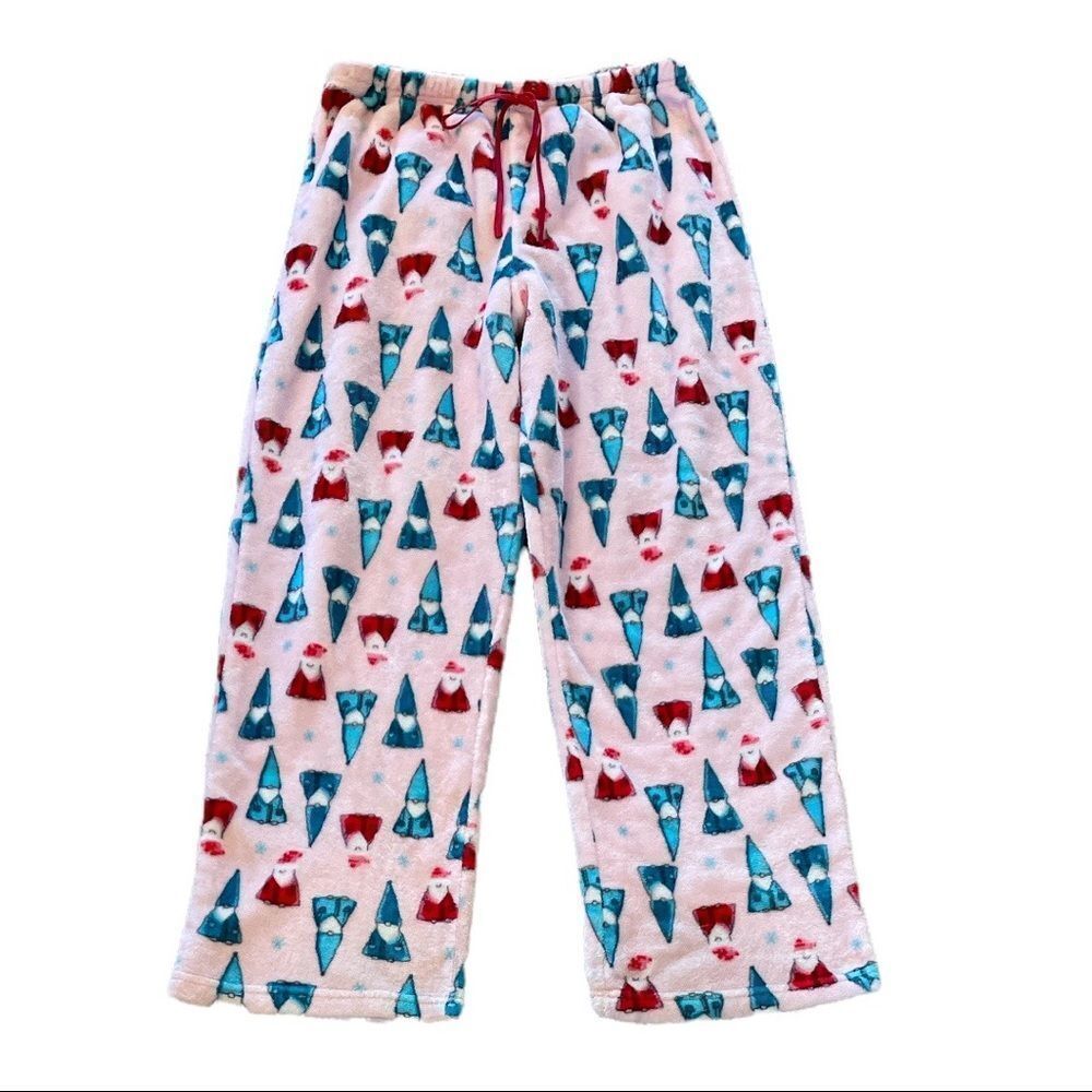 𝅺Noire Jasmine Rose Size L Christmas Gnomes Plush Fleece PJ Pants